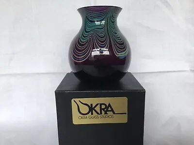 Buy Beautiful Okra Studio Glass Vase - Boxed 11:5  Cms • 39£