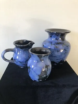 Buy Ewenny Pottery (Wales) Blue-Jug +2 Vases • 15£