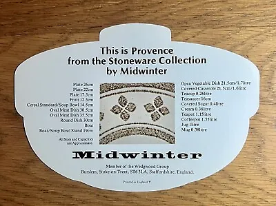 Buy Advertising Card For The Launch Of Midwinter Pottery Stoneware Range • 5£