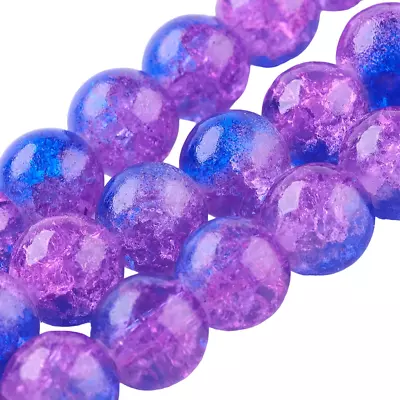 Buy ❤ 4mm, 6mm, 8mm CRACKLE Glass ROUND Beads CHOOSE COLOUR UK Jewellery Making ❤ • 1.95£