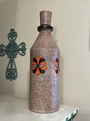 Buy Pottery  Bitossi Rosenthal Netter Textured Vase Orange Brown 16 1/2  X 4 1/4  • 172.95£