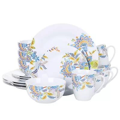 Buy 16pc Dinner Set Kitchen Plates Mugs Bowls Porcelain Floral Crockery Dinnerware • 49.99£