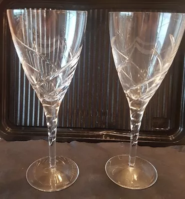 Buy Set Of 2 Modern Design Irish Cavan Crystal Wine Glasses- 9.5  Tall • 34.99£