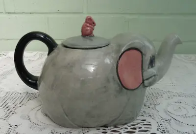 Buy Rare Carlton Ware Grey Elephant Teapot With Mouse Lid Vintage Novelty 1997.  VGC • 32.99£