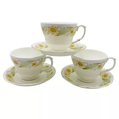 Buy Vintage Duchess Greensleeves Breakfast Cup & Saucer X3 Floral Fine Bone China • 23.99£