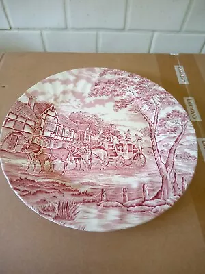 Buy Vintage Myott  Royal Mail  Plate (25cm Dia.) Pink/White • 4.50£