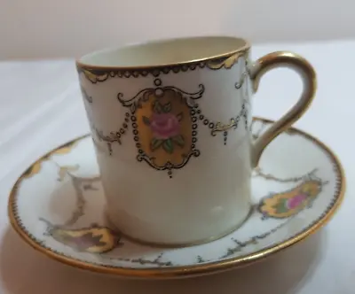 Buy Vintage Paragon Demitasse Cup And Saucer, Pink Rose, Gilding 1929 -1939, 6058 • 8£