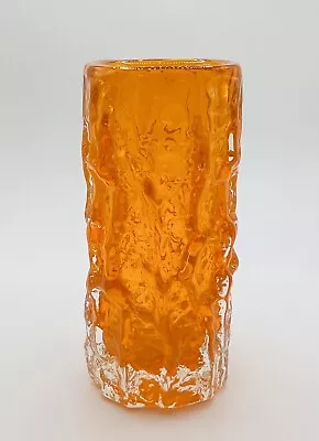 Buy Whitefriars Textured Range Orange Tangerine 6  Bark Vase 9689 Geoffrey Baxter • 72£
