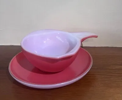 Buy PYREX JAJ Tableware Red Coral Gravy Boat And Under Plate - RARE Find • 25£