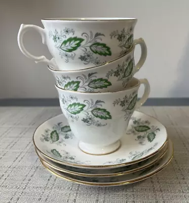Buy Vintage China Tea For Three Royal Stafford Green Leaves White Background • 25£