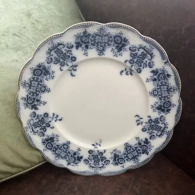 Buy W H Grindley - Clarence - Vintage Flow Blue China - 10  Rosette Dinner Plate • 5.99£