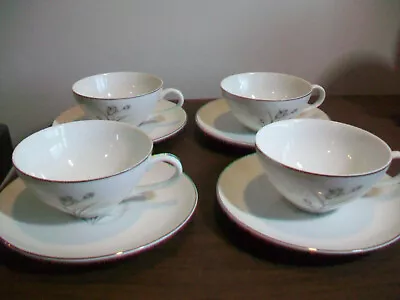 Buy Creative Royal Elegance China Gray Roses Set Of 4 Cups And Saucers • 18.90£