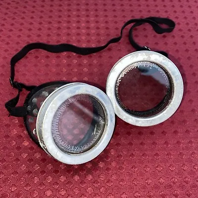 Buy Boxed Pair Of  132  Vintage Aluminium Screw Cap Safety Goggles. Steam Punk. • 24.99£