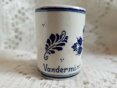 Buy Delft Vandermint Shot Glass Toothpick Holder Blue & White Windmill Crazed • 5.75£