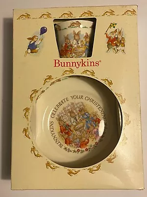 Buy Vtg Royal Doulton BunnyKins CHRISTENING Set Plate And Cup #2 Unused! • 14.41£