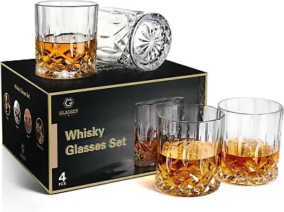 Buy Glaskey Whiskey Glasses Set Of 4 Whiskey Tumbler Dishwasher Safe*unused Perfect* • 10£