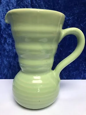 Buy Vintage LOVATTS, Pale Green Ribbed Stoneware, 6'' Art Deco Jug/Pitcher C.1930's • 8.99£