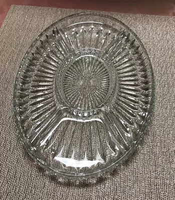 Buy Vintage Indiana MCM 13” Oval 5 Section Heavy Pressed Glass Serving Dish • 9.43£