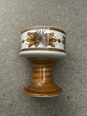 Buy Vintage Jersey Pottery Cream / Brown Pedestal Vase  • 6£
