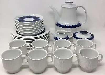 Buy 29 PC THOMAS Rosenthal ARCTA BLUE Vintage Retro MCM Coffee Tea Set Service For 8 • 120.06£