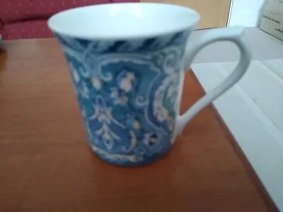 Buy Queens Blue Damask Bone China Coffee Mug In Excellent Condition. • 4.75£