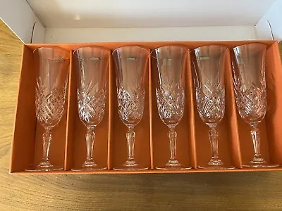 Buy Masquerade Cristal D'Arques Champagne Flute Glasses With Original Box - Set Of 6 • 37.79£