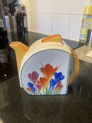 Buy Clarice Cliff Wedgewood Crocus  Teapot Stamford Shape Low Number 00055a See Pics • 149.99£