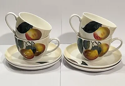 Buy 4 X Queen’s Fine China RHS Fruits De Saison Cups And Saucers. VGC. • 25£