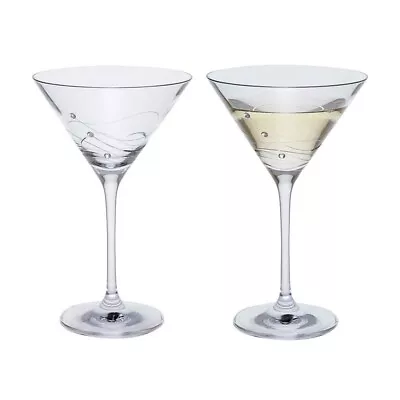 Buy Dartington Clear Crystal Embellished Glitz Martini Cocktail Glasses Set Of 2 • 54£