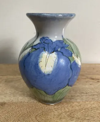 Buy Hand Painted Miniature Iris Vase Highland Stoneware Scotland 5 Inches Tall • 71.13£