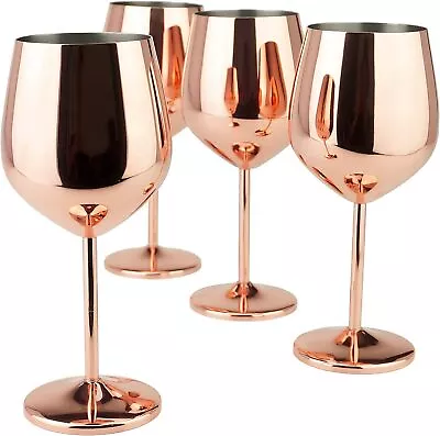 Buy 4PCS Stainless Steel Champagne Cup Wine Glass Cocktail Unbreakable Goblet 500ml • 26.89£