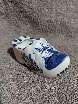 Buy Beautiful Vintage Blue And White Delft Clog. Hand Painted. Immaculate Condition • 5£