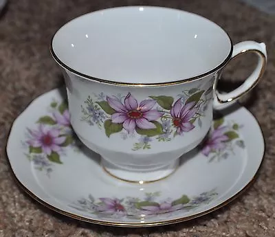 Buy Queen Anne Fine Bone China England Tea Cup And Saucer White With Pink Flowers  • 23.74£
