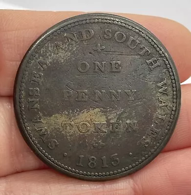 Buy 1813 Swansea & South Wales Cambrian Pottery Penny Token • 0.99£