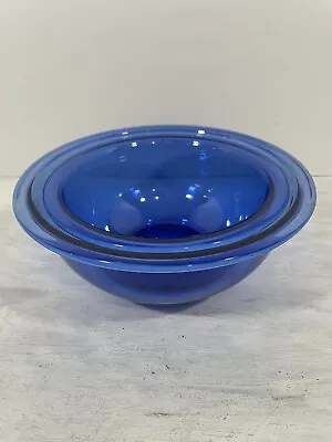 Buy Set Of 2 Vintage Pyrex Cobalt Blue Nesting Mixing Bowls 322 323 1 And 1.5 Qt • 20.86£