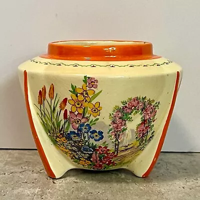 Buy Vintage Jam Pot Art Deco Newport Pottery Floral Pre-1930 Clarice Cliff Interest • 48£