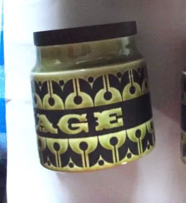 Buy HORNSEA ENGLAND POTTERY Lakeland Green SAGE Spice Herb Jar Ht 87mm Dia 79mm • 10£