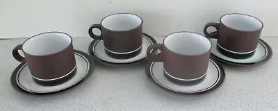 Buy 4 X VINTAGE HORNSEA POTTERY STONEWARE CONTRAST TEA/COFFEE CUPS AND SAUCERS • 4.50£