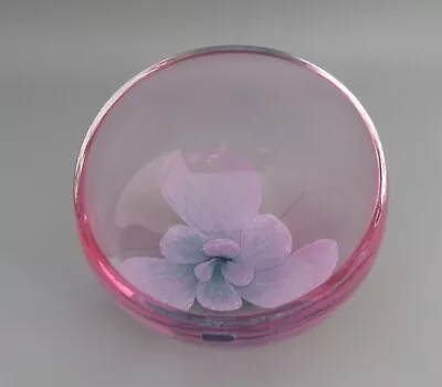 Buy Vintage Caithness Tranquillity Half Moon Glass Magnolia Flower Bowl - Pink • 19.99£