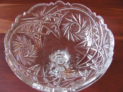 Buy Vintage Exquisite Star Of David Cut Crystal Footed Pedestal Bowl • 23.71£