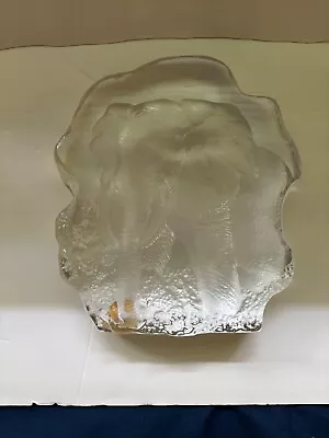 Buy Mats Jonasson Vintage Crystal Glass Clear Large Elephant Slab Paperweight • 60£