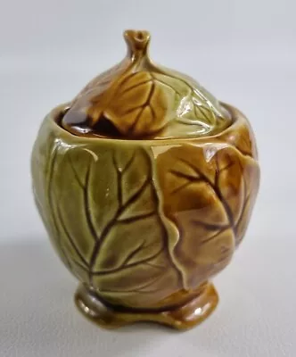 Buy Vintage Royal Winton Grimwades Leaf Ware Preserve Pot In Green&Brown • 12.90£
