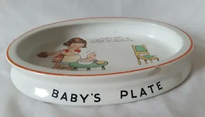 Buy Shelley Mabel Lucie Attwell Baby Plate, Nursery Ware With Written Rhymn, 1920's • 40£