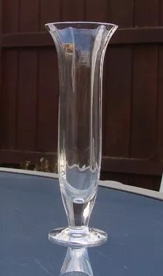 Buy Vtg Dartington Clear Glass, 18.5cm Footed Vase, Vertical Ribs, Signed • 8.50£