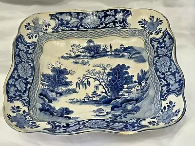 Buy Antique Booths Silicon China Scalloped Bowl Willow Pattern • 12£