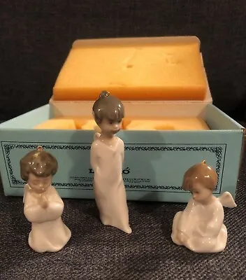 Buy NEW Lladro Mini Angelitos 1604 Set 3 Angels Nativity Christmas Ornament NOS 1988 • 67.13£