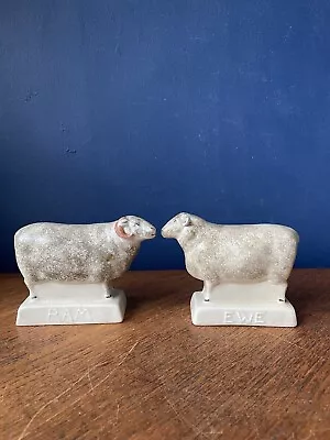 Buy Vintage Rye Pottery Ram And Ewe Sold As A Pair Butchers Prop • 25£