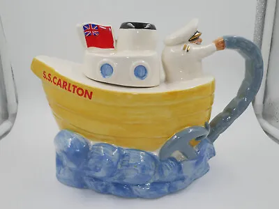 Buy Vintage Novelty Carltonware S S Carlton Ware Tug Boat & Captain Teapot • 24.95£