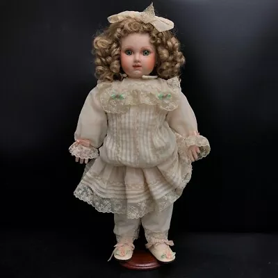 Buy Franklin Heirloom Porcelain Doll Bebe Jumeau Vintage Robert Capi W Stand -CP • 19.99£