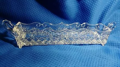 Buy Trinket Serving Bowl Dish Lead Crystal 11.5  Bread Crackers Butter Rectangle • 28.45£